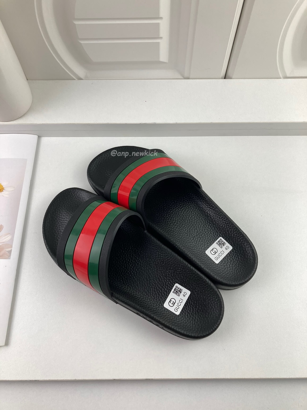 Gucci Rubber Slides Red Green 308234 Gib10 1098 (5) - newkick.cc